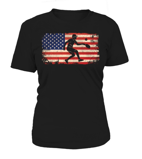 Pickleball American Flag Vintage Women's T-Shirt