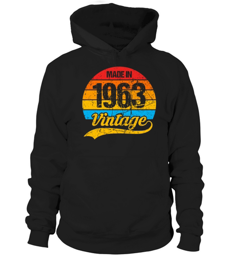 60 Years Vintage 1963 Retro 60th Birthday Hoodie Unisex