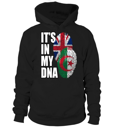 Algerian And British Mix Heritage DNA Flag Hoodie Unisex