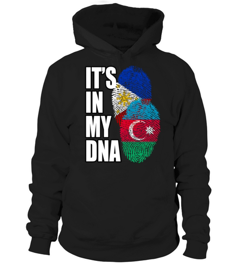 Azerbaijani And Filipino Mix Heritage DNA Flag Hoodie Unisex