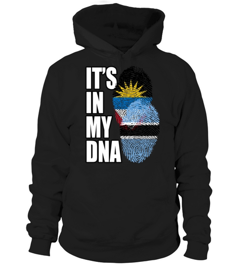Botswana And Antiguan Mix Heritage DNA Flag Hoodie Unisex