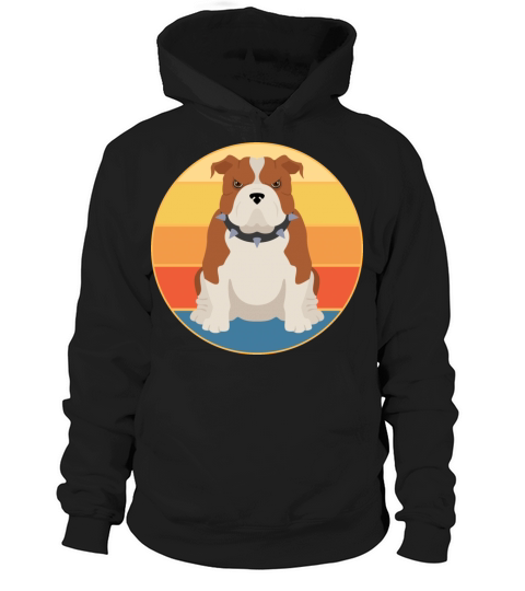 Bulldog Dog Breed Vintage Retro Sunset Hoodie Unisex
