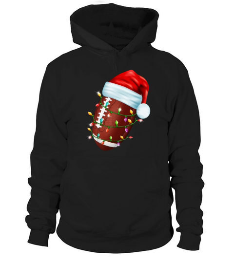 Christmas Football Ball Santa Hat Copy Hoodie Unisex