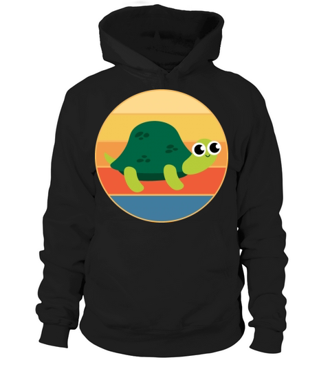 Cute Turtle Vintage Retro Sunset Marine Animal Hoodie Unisex