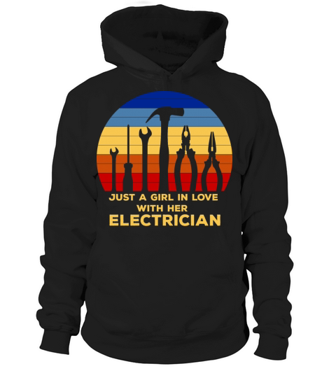 Electrician Wife Vintage Girlfirend I Love My Elec Hoodie Unisex