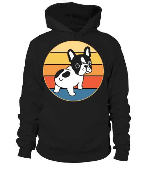 French Bulldog Dog Breed Vintage Retro Sunset Hoodie Unisex