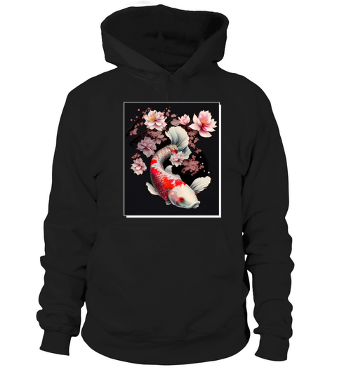 Koi Carp Cherry Blossom Fish Japanese Graphic Hoodie Unisex