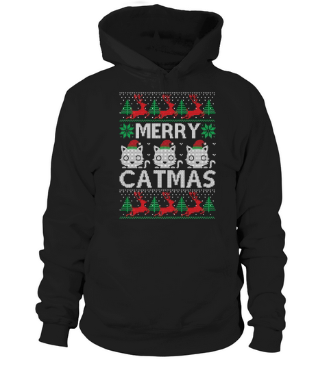 Merry Catmas ugly Christmas Hoodie Unisex