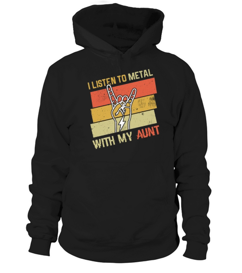Vintage Metal With Aunt Metal Kid Music Lover Hoodie Unisex