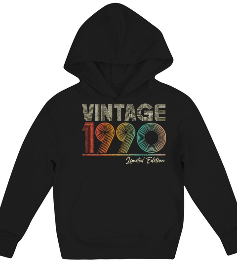 33 Years Old Vintage 1990 33rd Birthday Gifts Kids Hoodie