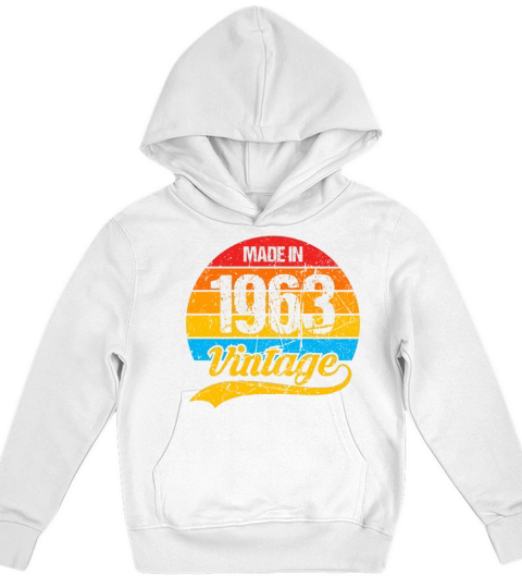 60 Years Vintage 1963 Retro 60th Birthday Kids Hoodie