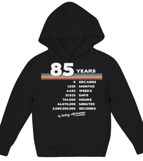 85th Birthday Vintage 85 Years Old Retro 1020 Kids Hoodie