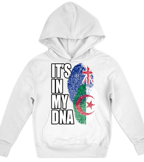 Algerian And New Zealand Mix Heritage DNA Flag Kids Hoodie