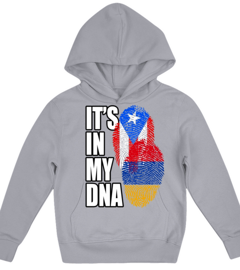 Armenian And Puerto Rican Mix Heritage DNA Flag Kids Hoodie