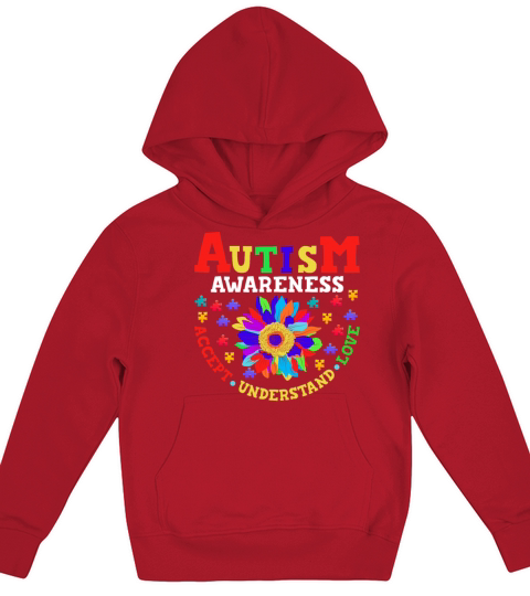 Autism Awareness Teacher Outfit Teach Accept Under Kids Hoodie