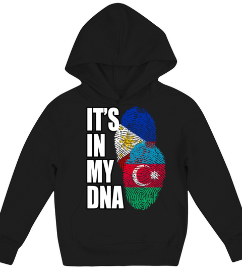 Azerbaijani And Filipino Mix Heritage DNA Flag Kids Hoodie