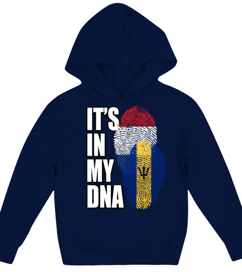 Barbadian And Dutch Mix Heritage DNA Flag Kids Hoodie