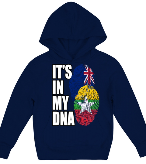Burmese And New Zealand Mix Heritage DNA Flag Kids Hoodie