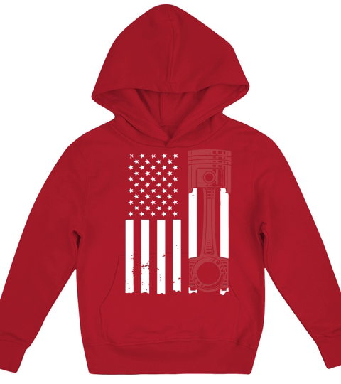 Car Enthusiast American Flag Piston Muscle Car T S Kids Hoodie