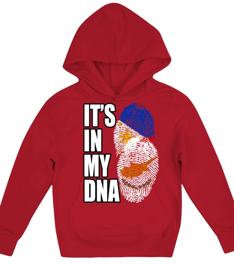 Cypriot And Filipino Mix Heritage DNA Flag Kids Hoodie