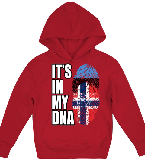Estonian And Norwegian Mix Heritage DNA Flag Kids Hoodie