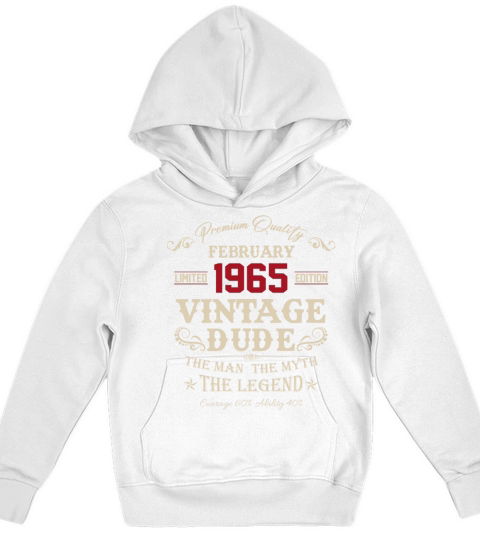February 1965 Vintage Birthday Present Kids Hoodie