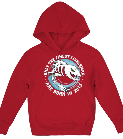 Fishermen Vintage born 2013 Birthday funny sayings Kids Hoodie