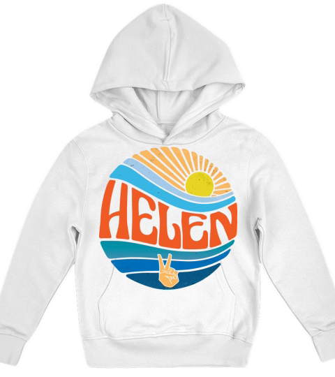 Helen Shirt Vintage Sunset Helen Groovy Tie Dye Kids Hoodie
