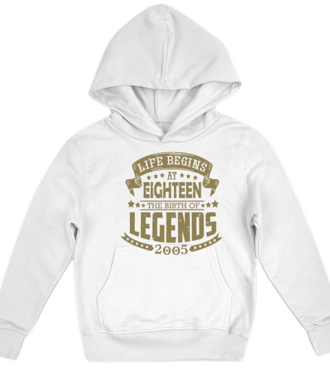 Life begins at 18 vintage 2005 sayings Kids Hoodie