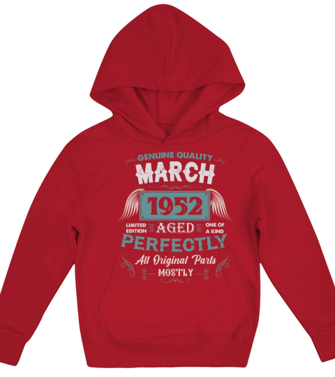 March 1952 Vintage Birthday Present Kids Hoodie