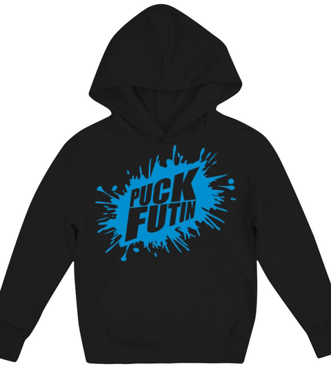 puck futin logo design Kids Hoodie