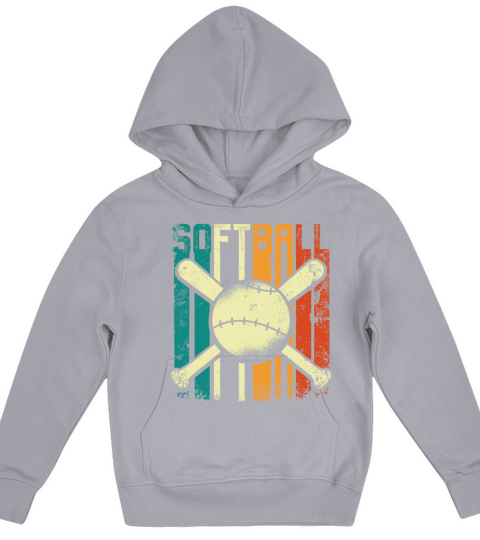 Retro Vintage Softball Kids Hoodie