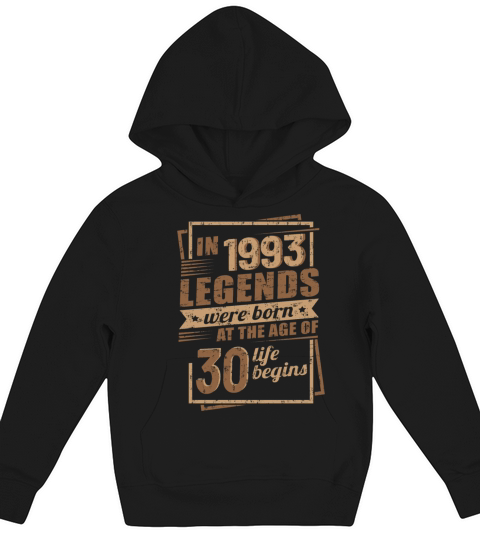 Vintage 1993 Birthday 30th Birthday Sayings Legend Kids Hoodie