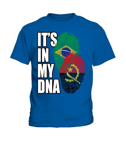 Angolan And Brazilian Mix Heritage DNA Flag Kids T-Shirt