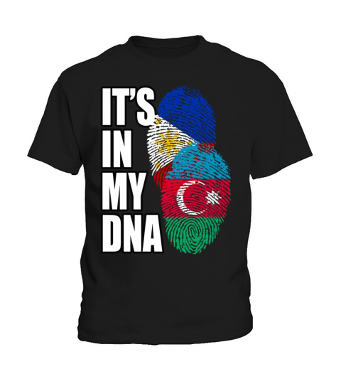 Azerbaijani And Filipino Mix Heritage DNA Flag Kids T-Shirt