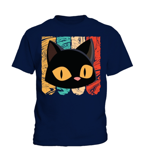 Black Cat With Colorful Style Kids T-Shirt