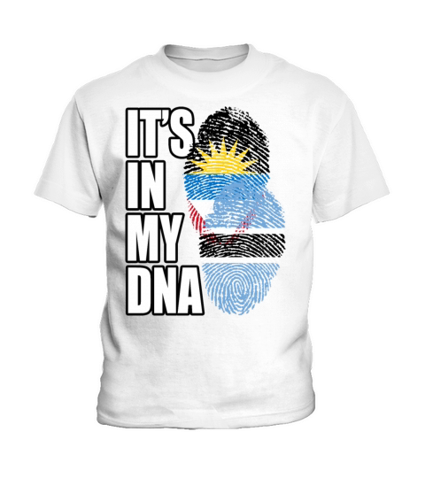 Botswana And Antiguan Mix Heritage DNA Flag Kids T-Shirt