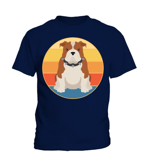 Bulldog Dog Breed Vintage Retro Sunset Kids T-Shirt