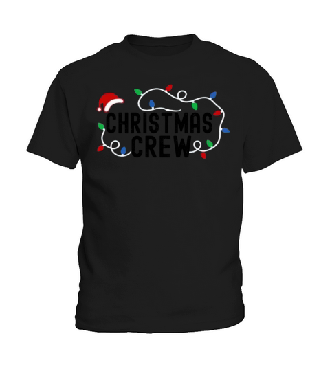 Christmas Crew Lights Grunge Hat Matching Pajama Kids T-Shirt