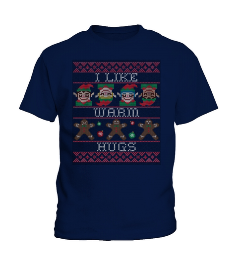 christmas ugly i like warm hugs green elfs Kids T-Shirt