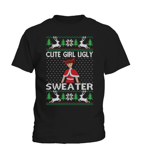 Cute girl ugly Christmas sweater Kids T-Shirt