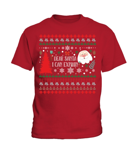 Dear Santa I Can Explain Ugly Christmas Sweater Kids T-Shirt