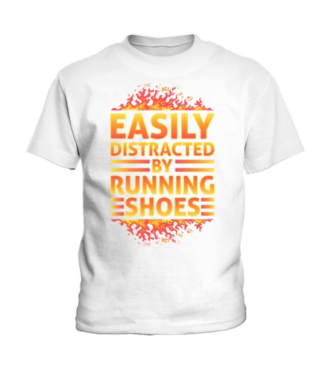 Easily Distracted By Running Shoes - Ironic Kids T-Shirt