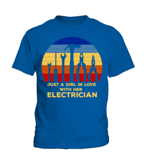 Electrician Wife Vintage Girlfirend I Love My Elec Kids T-Shirt