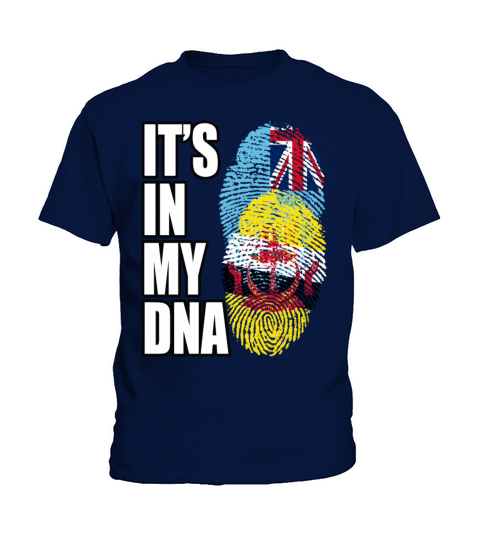 Fijian And Bruneian Mix Heritage DNA Flag Kids T-Shirt