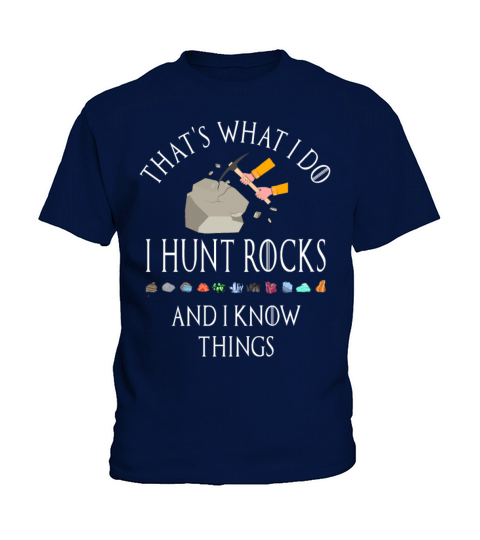 Funny I Hunt Rocks Quote Geology Mineral Collector Kids T-Shirt
