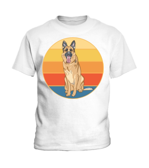 German Shepherd Dog Breed Vintage Retro Sunset Kids T-Shirt
