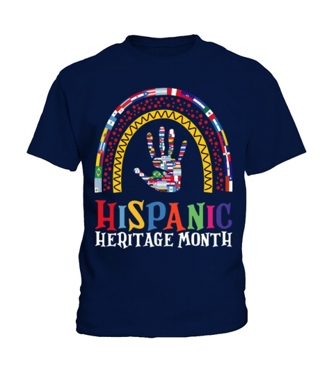 Happy National Hispanic Heritage Month Rainbow Kids T-Shirt