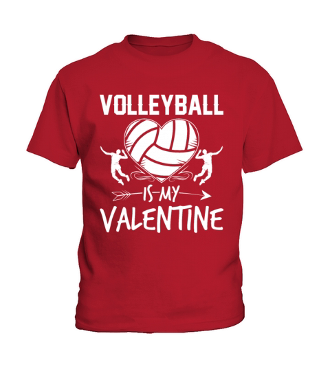 Volleyball Is My Valentine Funny Valentines Day Kids T-Shirt