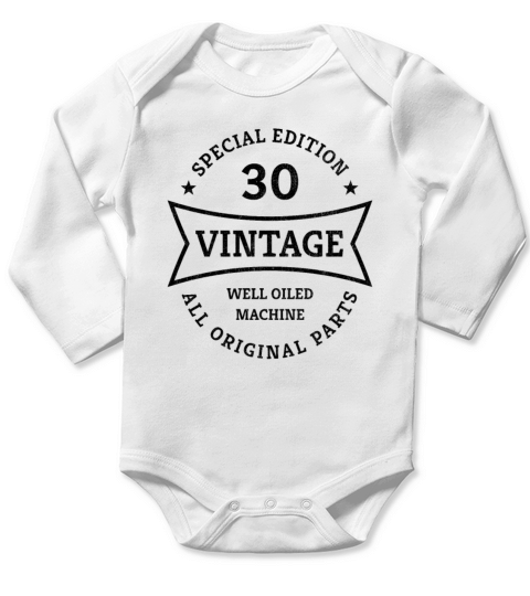 30 Year Old Born 1993 Vintage 30th Birthday Gifts Long Sleeve Baby One-Piece